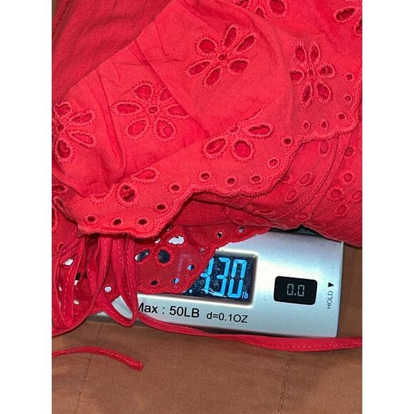 Tularosa Cutout Tanya Mini Dress Red Berry Color Eyelet Women's Size XS - Picture 12 of 12